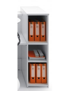 Banque d’accueil Valde droite avec meuble de rangement intégré - MDD 2