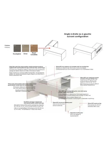 Bureau de direction d'angle T45 design Quadrifoglio | Prix usine