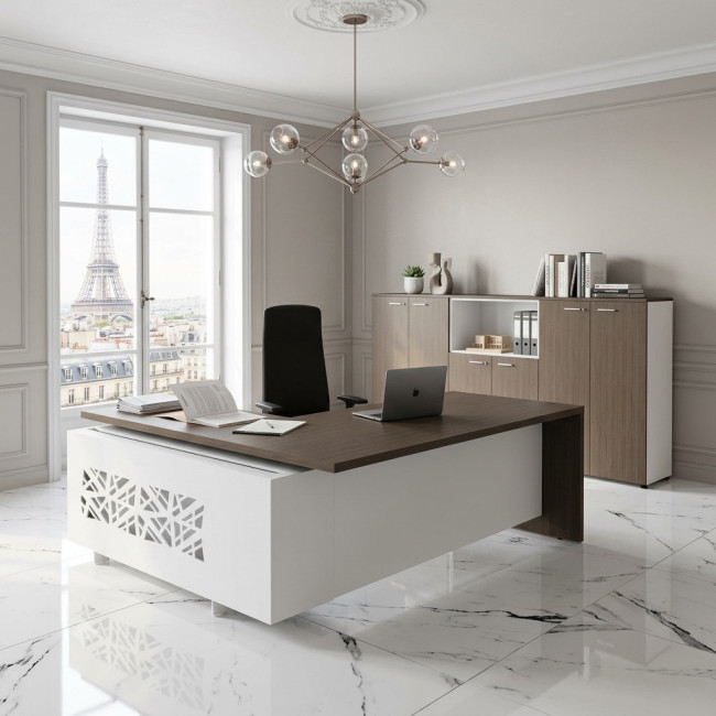 bureau-manager-t45-quadrifoglio-retour-droite-design-coloris-eucalyptu-blancs