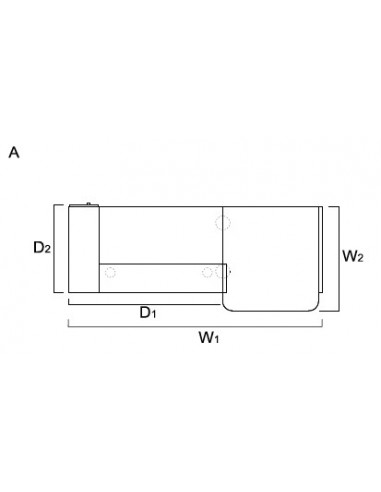 Banque d’accueil Valde droite avec meuble de rangement intégré - MDD