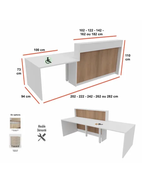 dimensions-banque-accueil-lumineuse-eira-mobel-linea-pmr-gauche-1-personne-blanc-façade-acacia-fonce