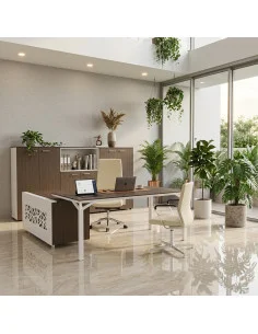 Bureau Manager Design sur meuble retour X8 - Officity.