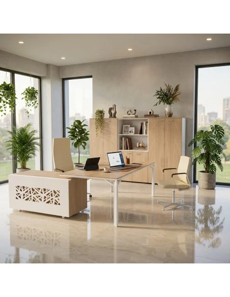 bureau-direction-angle-direction-x8-quadrifoglio-vue-avant-retour-droite-pied-blanc-bois-coloris-orme