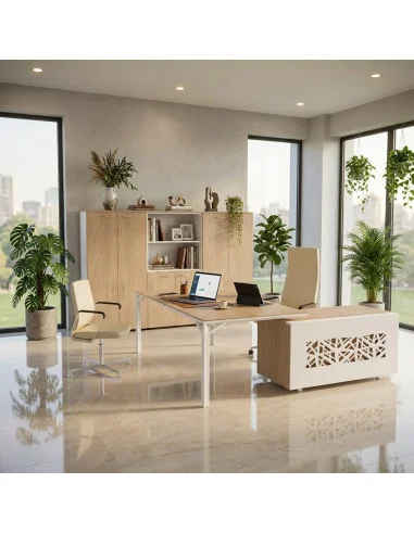 bureau-direction-angle-direction-x8-quadrifoglio-vue-avant-retour-droite-pied-blanc-bois-coloris-orme