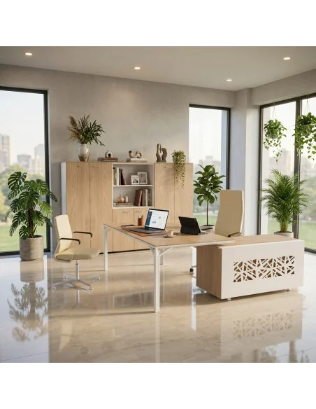 bureau-direction-angle-direction-x8-quadrifoglio-vue-avant-retour-droite-pied-blanc-bois-coloris-orme