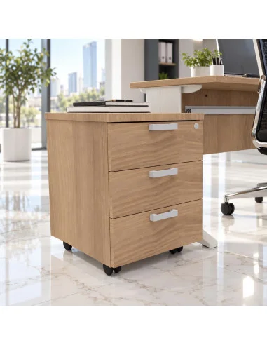 caisson mobile 3 tiroirs Mobellinea colors acacia fonce