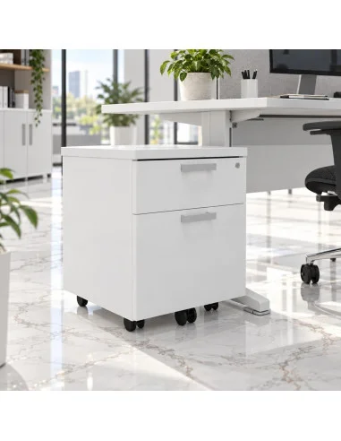 caisson mobile 2 tiroirs Mobellinea colors blanc