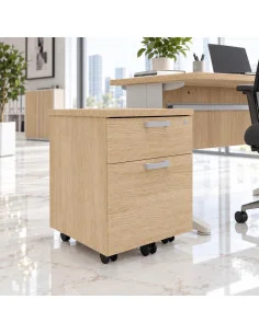 caisson mobile 2 tiroirs Mobellinea colors chene moyen