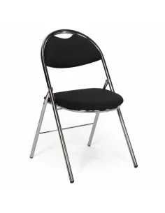 chaise-pliante-azar-act-tissu-noir-pied-chrome