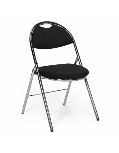 chaise-pliante-azar-act-tissu-noir-pied-chrome