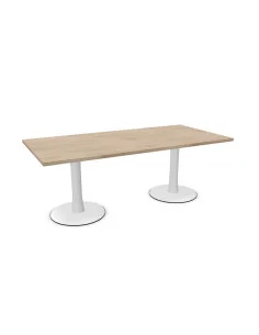 table-de-reunion-rectangulaire-quadrifoglio-idea-plateau-orme-pieds-blanc 2