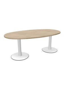 table-de-reunion-ovale-quadrifoglio-idea-plateau-orme-pieds-blanc 2
