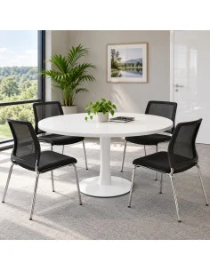 table-de-reunion-ronde-quadrifoglio-idea-plateau-blanc-pieds-blanc