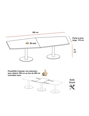 dimensions-table-reunion-idea-quadrifoglio-plateau-forme-tonneau-