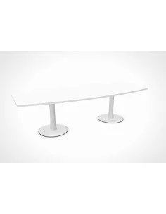 table-de-reunion-tonneau-quadrifoglio-idea-plateau-blanc-pieds-blanc 2