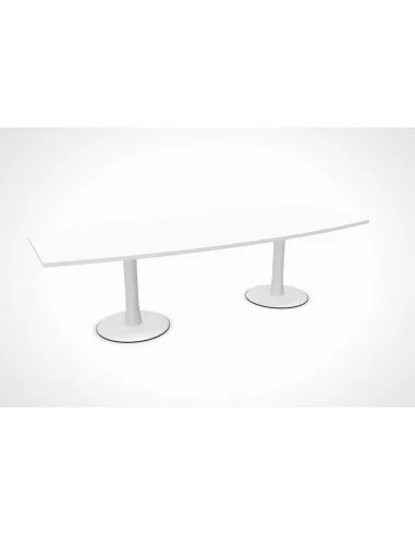 table-reunion-tonneau-quadrifoglio-idea-plateau-blanc-pieds-blanc