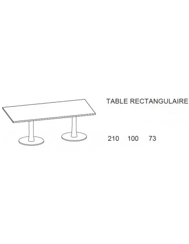 Table de réunion rectangulaire - Quadrifoglio