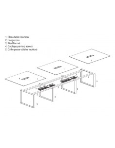 Goulotte guide câbles sous plateau en métal – X7 - Officity 2