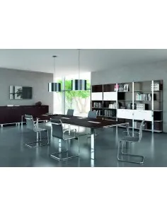 Grande table de réunion X7 avec pieds ouverts - Officity