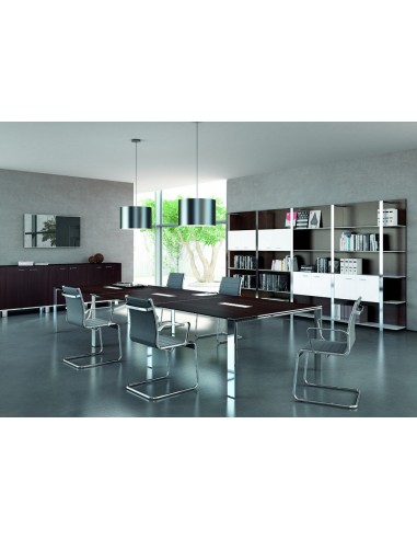 Grande table de réunion X7 avec pieds ouverts - Officity