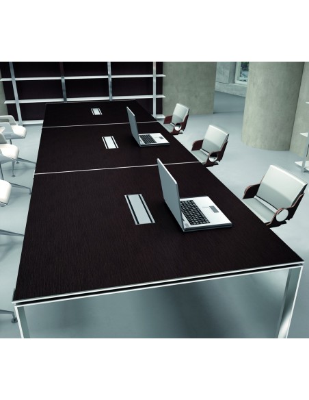 Grande table de réunion X7 avec pieds ouverts - Officity