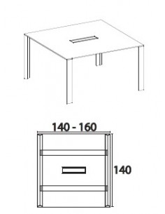 Table de réunion X7 avec plateau laqué - Officity 2