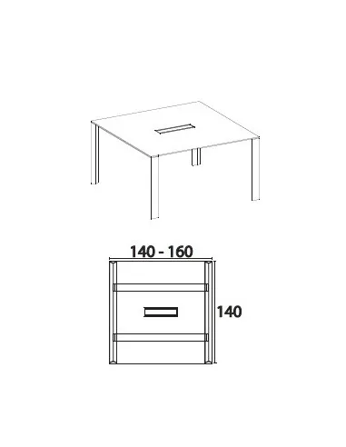 Table de réunion X7 avec plateau laqué - Officity