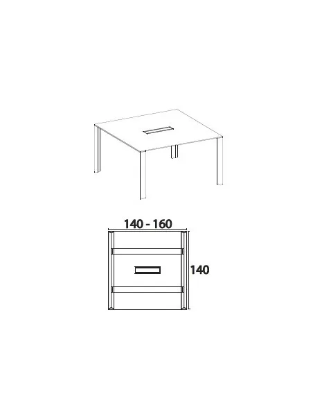 Table de réunion X7 avec plateau laqué - Officity