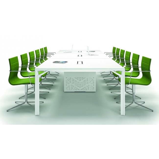 Grande table de réunion X8 avec pieds Design Officity.