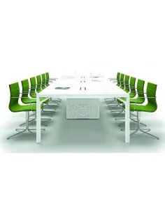 Grande table de réunion X8 avec pieds Design Officity.
