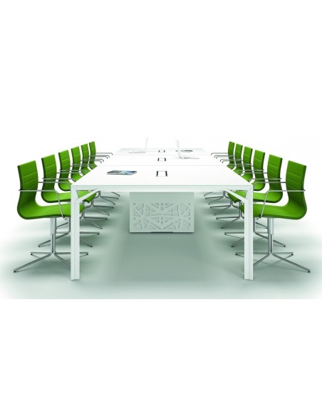 Grande table de réunion X8 avec pieds Design Officity.