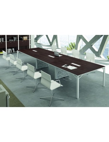 Grande table de réunion X8 avec pieds Design Officity.
