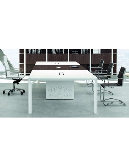 Grande table de réunion X8 avec pieds Design Officity.