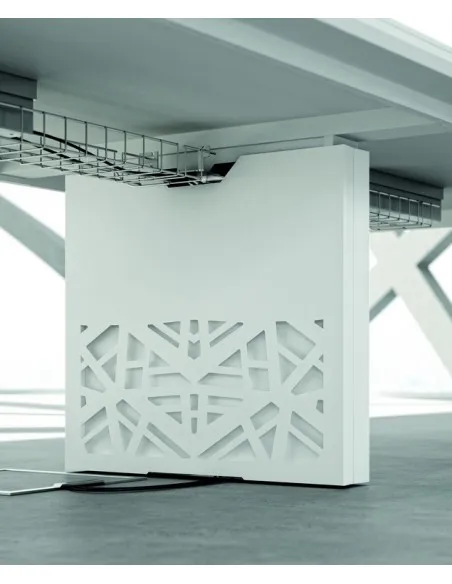 Grande table de réunion X8 avec plateau en verre Officity.