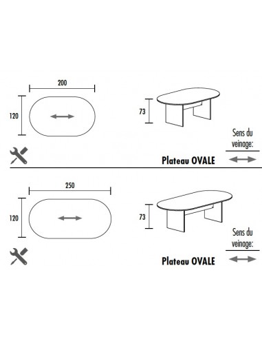 Table de réunion ovale Kate – Mobel Linea