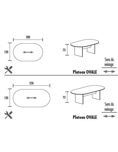 Table de réunion ovale Kate – Mobel Linea