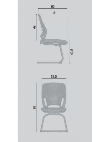 Chaise visiteurs 4 pieds Lena avec dossier en résille - SITEK