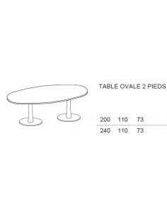 Table de réunion ovale Meeting avec plateau bois – Quadrifoglio. 2