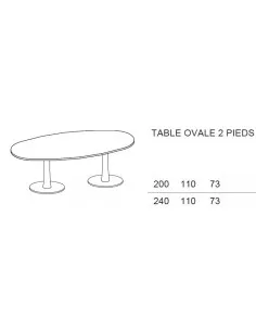 Table de réunion ovale Meeting avec plateau bois – Quadrifoglio. 2