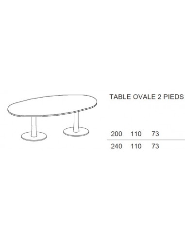 Table de réunion ovale Meeting avec plateau bois – Quadrifoglio.