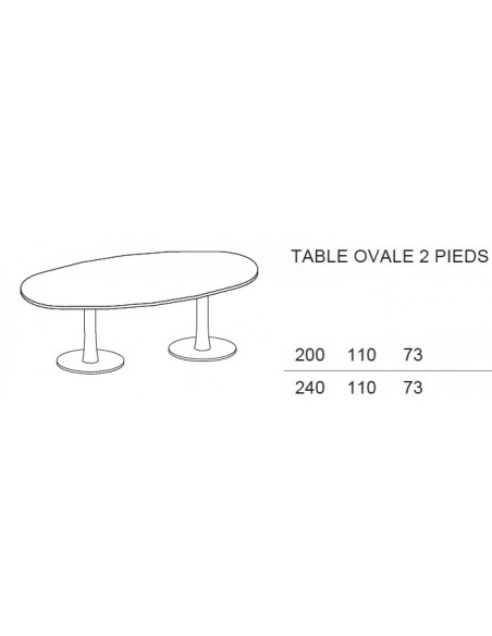 Table de réunion ovale Meeting avec plateau bois – Quadrifoglio.