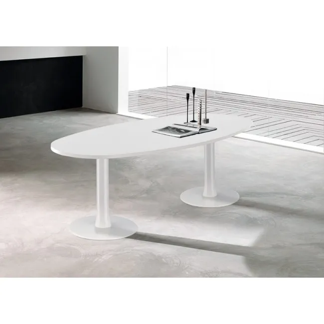 Table de réunion ovale Meeting avec plateau bois – Quadrifoglio.