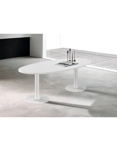 Table de réunion ovale Meeting avec plateau bois – Quadrifoglio.