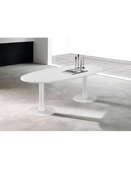 Table de réunion ovale Meeting avec plateau bois – Quadrifoglio.