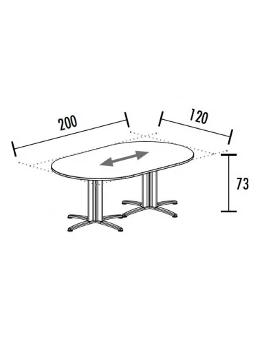 Table de réunion ovale évolutive Sigma – Mobel Linea