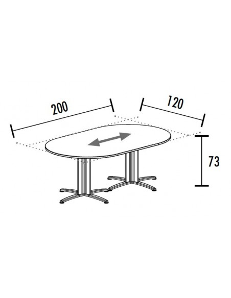 Table de réunion ovale évolutive Sigma – Mobel Linea