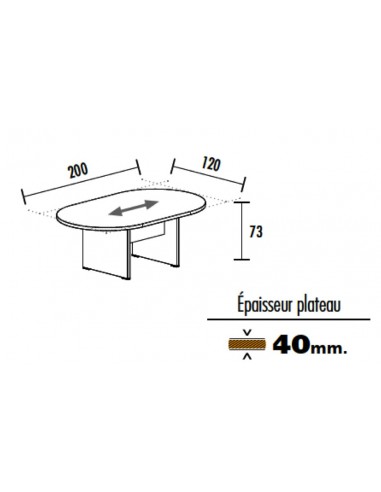 Table de réunion rectangle TAK– Mobel Linea