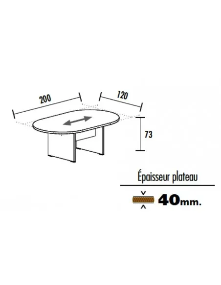 Table de réunion rectangle TAK– Mobel Linea