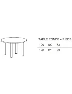Table de réunion ronde avec 4 pieds – Idea - Quadrifoglio 2