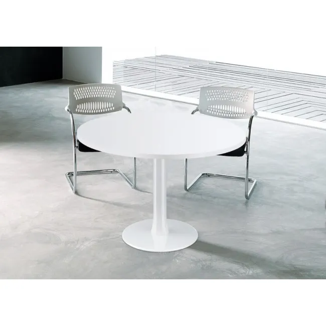Table de réunion ronde Idea avec pied central – Quadrifoglio.